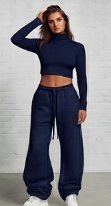 Pantalones deportivos anchos y holgados de algodón para mujer - Product Image 2