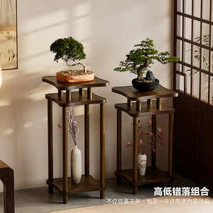 New multi-layer Chinese-style indoor flower stand/<b>shelf</b>, floor-standing antique-style living room display <b>rack</b>, hanging orchid - Product Image 3