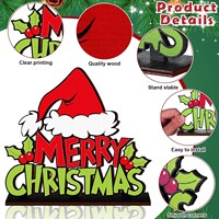 Decoraciones Navideñas para Mesa, 6 Centros de Mesa Verde Lima y Rojo, Adornos Invernales, Material de Madera, Hecho en China JLXALI-GD0116