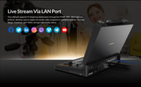 Mezclador de Video AVMATRIX SHARK S8X PLUS de 8 Canales 3G-SDI 4K HDMI con Pantalla LCD IPS de 17.3'', Transmisión NDI SRT, Grabación SATA SSD, PTZ para Transmisión