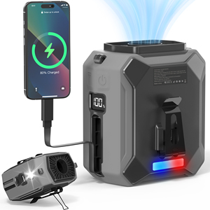 Clip on 10000mAh Waist Fan Hands-Free Design 25H Runtime 16000RPM Power Bank for Fishing