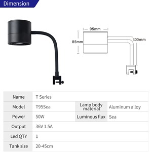 Accesorios para Acuarios Week Aqua T95 Pro, <span class=keywords><strong>Luz</strong></span> LED de Espectro Completo para Cultivo de Plantas, Luces para Acuarios <span class=keywords><strong>Chihiros</strong></span> Plants Aquascape - Product Image 6