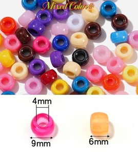 500g/bag <strong>Large</strong> Package Acrylic <strong>Beads</strong> 6x9mm Big Hole Pony <strong>Beads</strong> Fashion Hair <strong>Beads</strong> Kids DIY Hair Accessories - Product Image 3