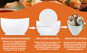 Papier à rouleaux de printemps, feuilles de pâte à tarte de 8,6 pouces, sans additifs, comestibles, 300g, papier de riz non-OGM pour la cuisson - Product Image 6