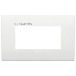 Vimar Antibacterial White Wall <b>Plate</b> 14.5 Cm Length For <b>Switches</b> - Product Image 1
