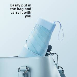 Sac à fermeture éclair en cuir créatif, parapluie de protection solaire à six plis, pliable et portable, parapluie publicitaire exquis - Product Image 3