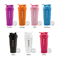 Bouteille de shaker de sport en plastique PP sans BPA de haute qualité, personnalisable avec logo, tasse d'entraînement avec mélangeur fixe, excellente bouteille d'eau
