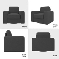 Fauteuil d'appoint pivotant convertible extra large avec housse en coton écologique imperméable et pieds en métal durables - Design moderne pour salle à manger
