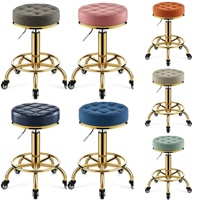 Fauteuil de luxe moderne réglable en hauteur en acier inoxydable et alliage d'aluminium pour salon de pédicure, SPA, mobilier de manucure, tabouret