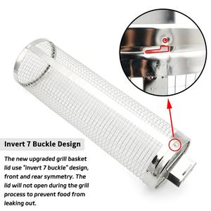 Sıcak satış ürünleri barbekü aksesuarları 304 paslanmaz çelik silindir ızgara sepeti haddeleme izgara sepetleri - Product Image 5