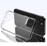 Étui de téléphone transparent pour iPhone 15 12 13 Pro Max 14 16 7 8 Plus 4 coins antichoc en TPU souple PC acrylique coque rigide