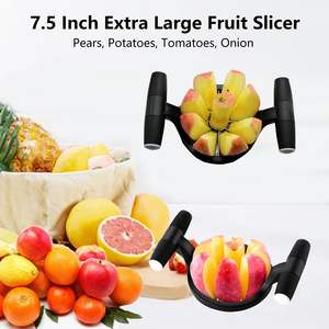애플 슬라이서, 7.5인치 초대형 사과 커터, 8날 스테인리스 스틸 과일 슬라이서, 미끄럼 방지 고무 손잡이 - Product Image 3
