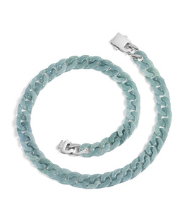 Hochwertiger Natürlicher Jade-Schmuck 100% Natürliche Grüne Jade Kubanische Gliederkette Chunky Halskette für Männer und Frauen - Product Image 5