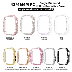 Coque de protection PC anti-choc ajourée avec strass pour <span class=keywords><strong>Apple</strong></span> <span class=keywords><strong>Watch</strong></span> Series 12 <span class=keywords><strong>SE</strong></span> 42MM 46MM, accessoires pour boîtier de montre I <span class=keywords><strong>Watch</strong></span> Series 12 - Product Image 2