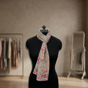 Women's Long <b>Shawl</b> with Leaf Pattern Multi-Purpose Use Viraak Exports All Seasons - Product Image 2