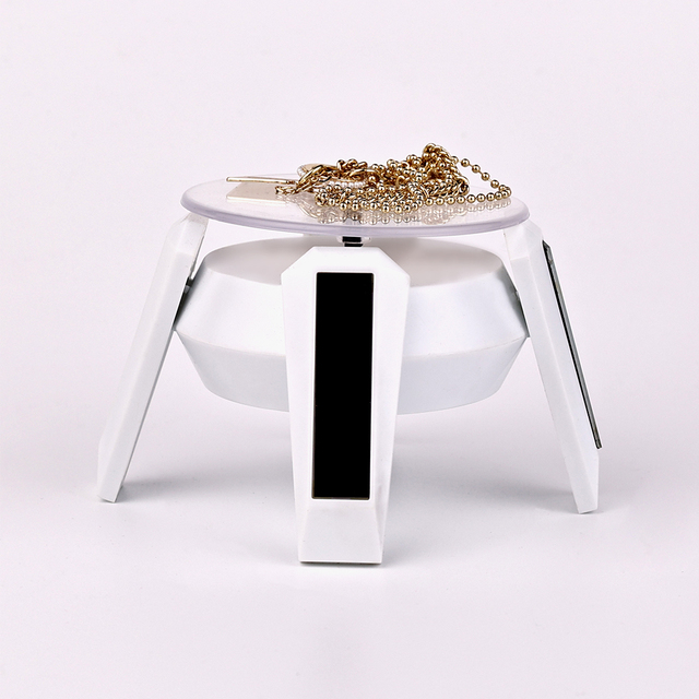 Customized Solar Automatic Rotating Jewelry Stand Ring Bracelet Watch Display Stands Hot Selling White Cases & Displays
