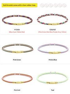 <span class=keywords><strong>Bracelet</strong></span> tressé coloré avec perles dorées 3D et cordon gravé, en acier inoxydable de 3 mm, modèle XD MB267 - Product Image 4