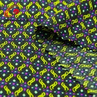 Tissu tissé moins cher en gros, 100% polyester, imprimé géométrique, tissu en mousseline de laine pour robe femme