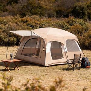 Tente de camping extérieure quatre saisons automatique résistante aux <span class=keywords><strong>UV</strong></span>, imperméable, en Oxford, 1500 mm, pour 4-6 personnes, avec deux chambres et un salon en fibre de verre - Product Image 5