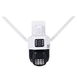 2023 Hot Sale AI Tracking Dual Lens 4G Surveillance CCTV Camera ICSee 5MP Wireless WiFi Security Network Outdoor Street Camera