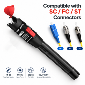 Probador de Fibra Óptica VFL para Conectores SC, FC y ST, Localizador de Puntos de Rotura de Cable Óptico, Localizador Visual de Fallas de 50mW, Lápiz de Luz Roja para Fibra Óptica - Product Image 1