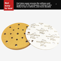 Disque de ponçage à crochets et boucles SANDFORCE de 6 pouces à 17 trous, disque abrasif anti-colmatage pour ponçage à sec, pour ponceuse pneumatique