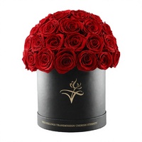 Rose éternelle personnalisée fleurs conservées cadeau de rose de luxe fait à la main 39 pcs vraies roses conservées pour toujours dans une boîte en marbre