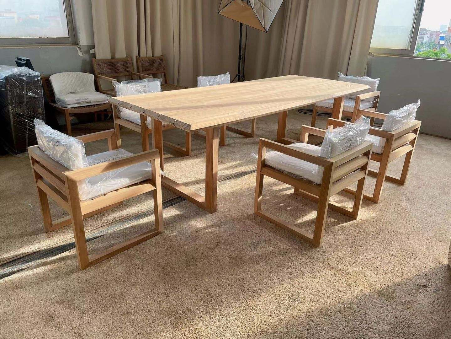 SIGMA Teak Wood Rectangular TableOutdoor Outdoor Dining Set 10 Seat Dining Table And Chair Sets