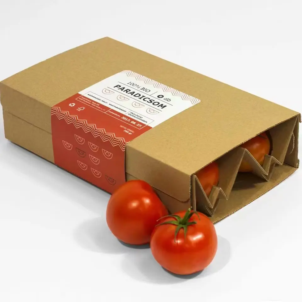 China Personalizado Cartão De Frutas Caixa De Embalagem Ondulada Caixa De Tomate De Frutas Exportado Para Todo O Mundo