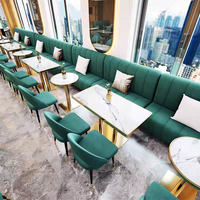 Mobilier moderne pour restaurant Table et chaises de restaurant Café Café Ensemble table et chaises de luxe en acier inoxydable et marbre