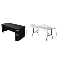 Nappe en tissu uni durable noire et blanche pour bureaux, événements, stands d'inscription, salons professionnels et conférences
