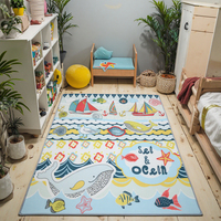 Custom Printed Patterns Eco-Friendly Anti-Slip Kid's Polyester Soft Fleece Rug Animal Design Area Carpet for Children's Room
