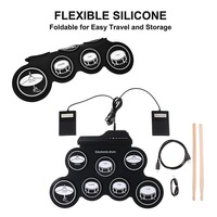Digital Colorful Roll Up Practice Electric Drum Set Professional Snare Drum