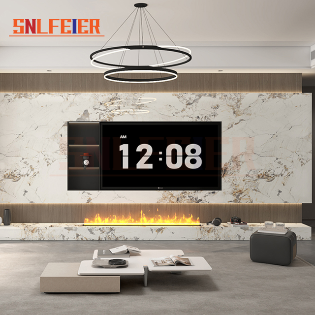 Custom Full Wall TV Unit Modern Minimalist Design with Electric Fireplace for Living Room Home Furniture