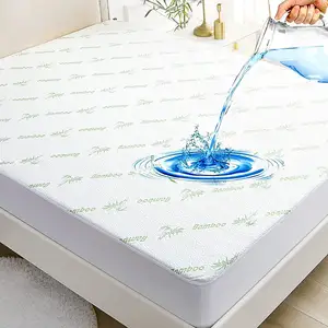 ปลอกที่นอนกันน้ำทำจากไม้ไผ่,ที่คลุมเตียงแบบพอดีตัวป้องกันที่นอนระบายอากาศและซักได้