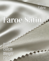 Tissu satiné brocart tissé 100 % polyester 190 g/m² brillant, lisse, luxueux, respirant, infroissable, épais pour robes, rideaux et vêtements pour filles