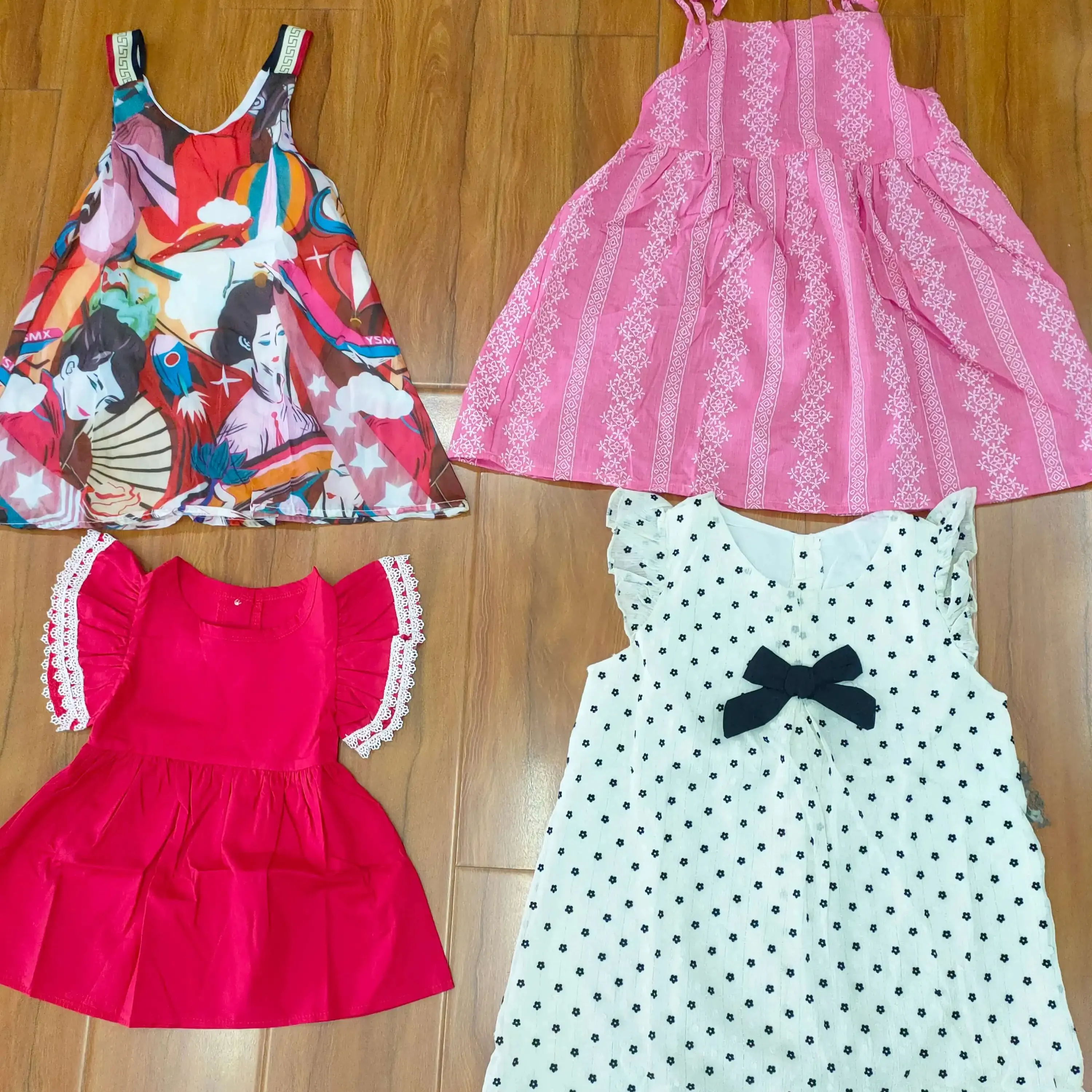 Venda de desbloqueio bebê meninas tops com vários padrões e cores vestido