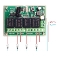 Module de relais RF 433 MHz à 4 canaux avec télécommande sans fil 12 V/24 V CC pour le contrôle des lumières, des portails, des moteurs et des feux de véhicules