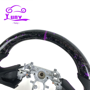 Volant de voiture en fibre de carbone forgé sur mesure avec des fragments violets pour Infiniti Q50 Q50L Q50s Q60 Q50 Style de course Red-sport - Product Image 2