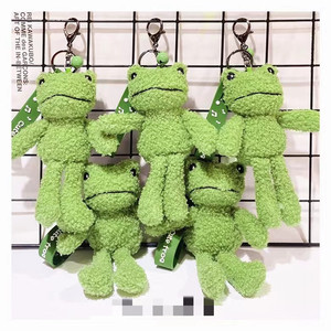 Porte-clés Grenouille en Peluche Verte, Forme 3D, Rembourrage en Coton PP Doux, Pendentif Jouet Dessin Animé pour Sac ou Porte-clés - Product Image 2