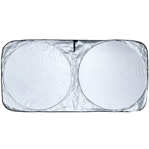 ม่านบังแดดกระจกหน้ารถแบบวงแหวนคู่เคลือบสีเงินพับได้ฉนวนกันความร้อนแบบสากล - Product Image 1