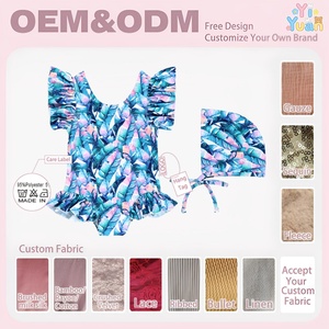 Traje de Baño Personalizado para Niños, Traje de Baño de una Pieza con Volantes y Gorro, Traje de Baño para Bebés y Niños Pequeños, Ropa de Playa, Tallas Grandes 7-16 - Product Image 2