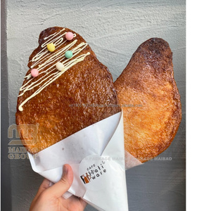 ถุงกระดาษครัวซองต์แบน2ด้านสำหรับเปิดบรรจุภัณฑ์เกรดอาหารพิมพ์ลายแซนวิชฮอทด็อกเบอร์เกอร์กันไขมัน - Product Image 4