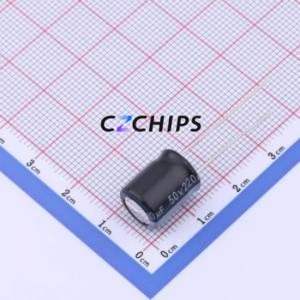 Condensateur électrolytique en aluminium à montage traversant EWH1HM221G13OT, D10xL13mm 220uF 20% 50V 300mA-120Hz - Product Image 1