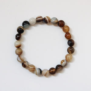 All'ingrosso della moda 8mm gemma rotonda <span class=keywords><strong>Botswana</strong></span> <span class=keywords><strong>Agate</strong></span> bracciale gioielli per le donne regalo - Product Image 2