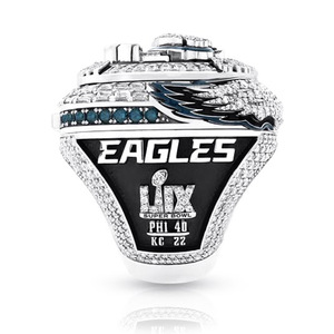 Новое чемпионское кольцо Филадельфия Эглз 2025 года, из натурального камня и сплава, европейско-американский трансграничный мужской крупный кольцо - Product Image 3