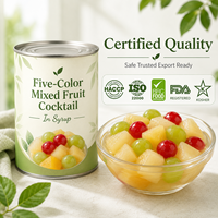 Gemengd fruit in blik 850g Perzik Peer Druif Mix HALAL Private Label Makkelijk te openen deksel Supermarkt Groothandel Export Aanbod