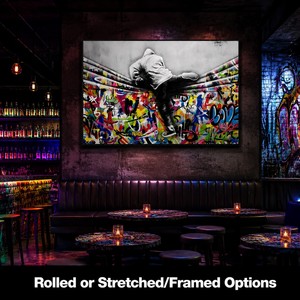 Quadro Moderno Dipinto a Mano su Tela Pop Art, Decorazione Murale Colorata Stile Graffiti Street Art Banksy per Villa, Designer e Loft - Product Image 3