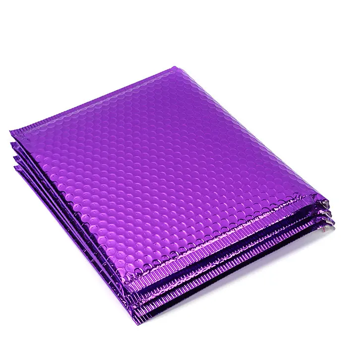 Сильная самоклеящаяся водонепроницаемый Co экструдированный металлик с воздушно-пузырчатой плёнкой внутри из крафт-бумаги мешки алюминиевой фольги, проложенный конверт, фиолетовый пузырь почтовые сумки