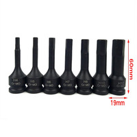 Juego de enchufes de impacto de aire Torx Bit de controlador 1/2 métrico de 7 piezas